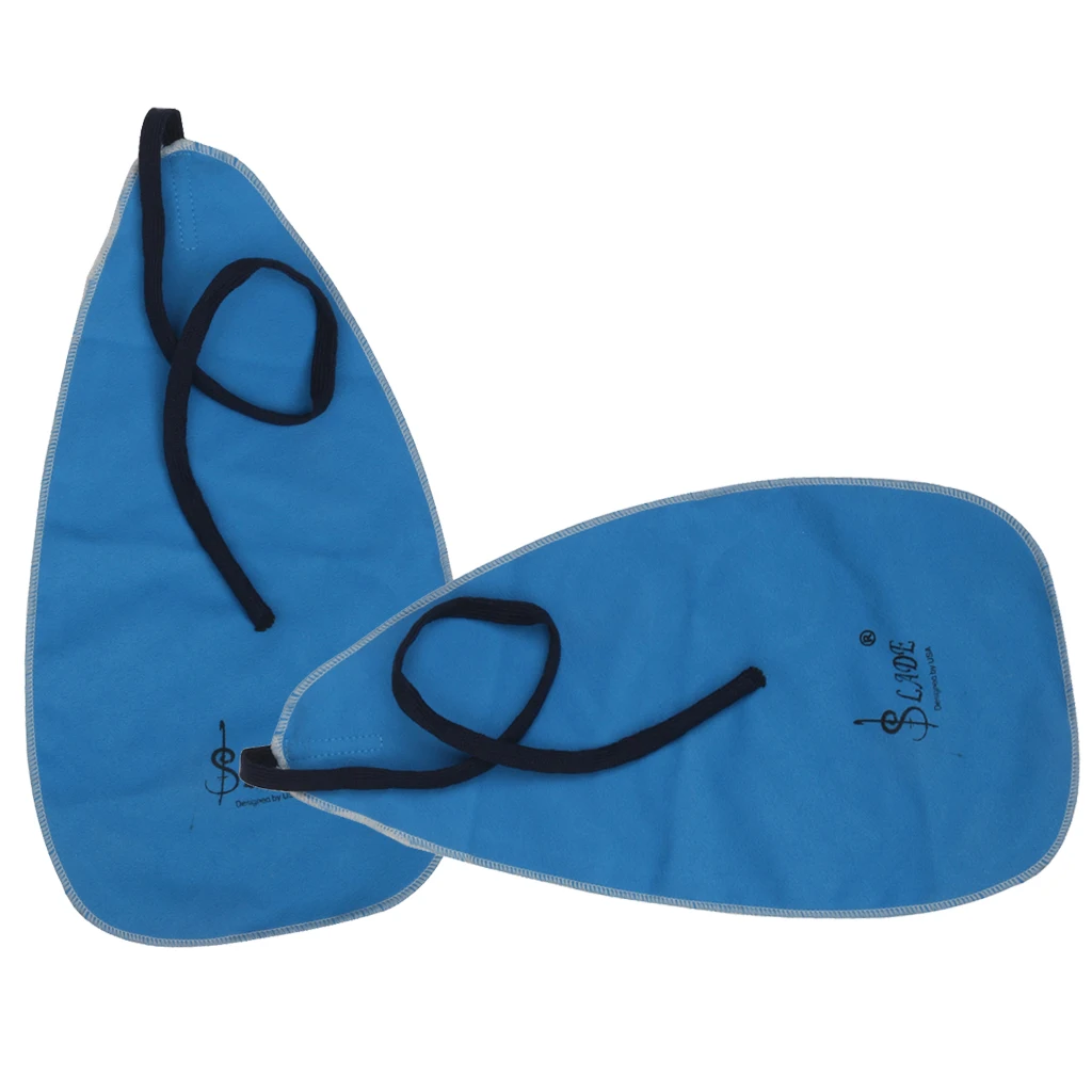 2 Pieces 32*17cm Man-Made Deerskin Flocking Cleaning Wiping Cloth for Music Wind Instruments Saxophone Flute Clarinet 