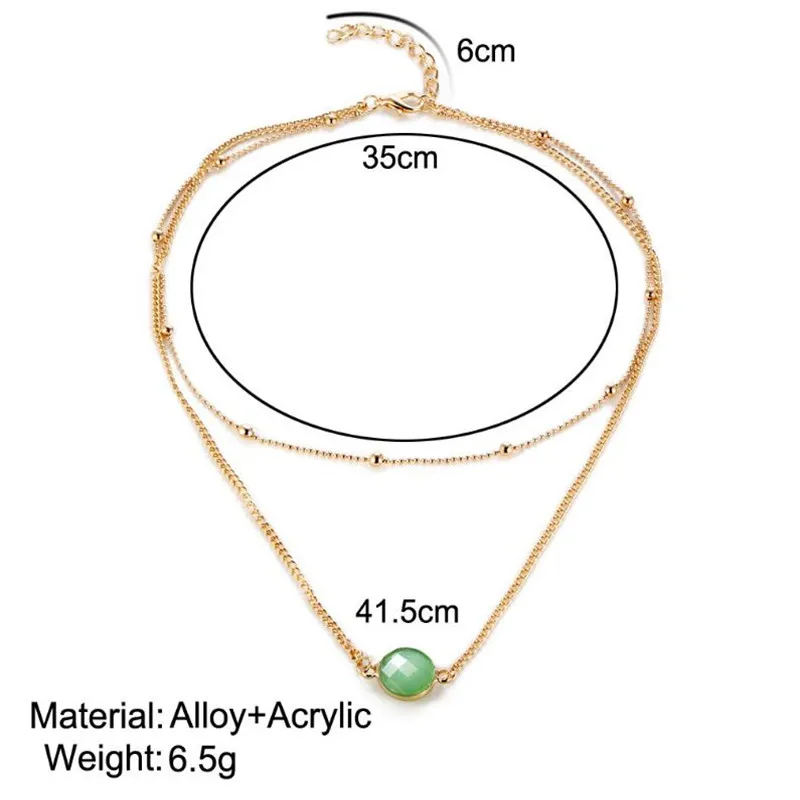 Шикарный стиль, натуральный кристалл, двойной слой, колье, ожерелье s для женщин, Модный золотой цвет, опал, камень, подвеска, цепочка, ожерелье, ювелирное изделие