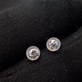 

Fine Jewelry Real Pt900 Platinum Gold AU750 100% Natural White diamonds Gemstones Female's Diamonds Stud Earrings for Women