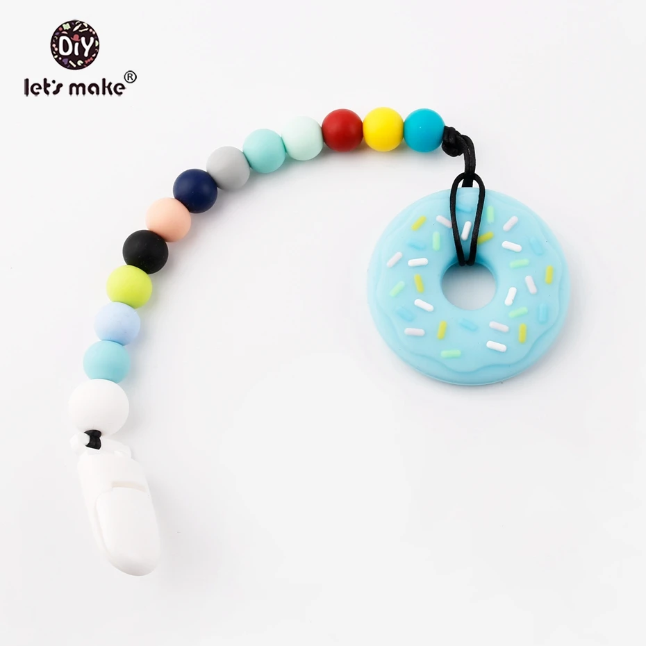 Let's Make Silicone Donuts Baby Nursing Accessories Pacifier Clip Can