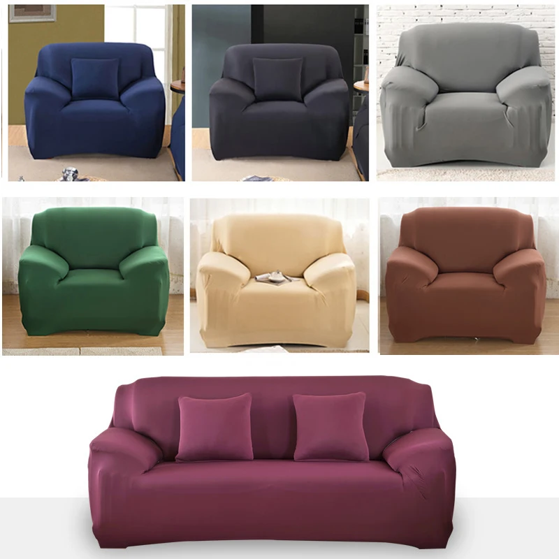 4/3/2/1 Seat Elastic Spandex Sofa Cover Universal Solid Color Stretch