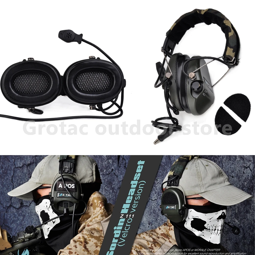 

Z tactical headset (Official Version) anti-noise headset Sordin Two Way Radios Military Paintball Hunting Headphone Z 111