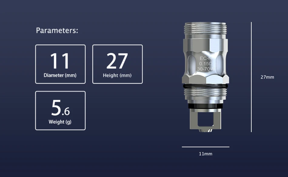 5 шт./лот, Eleaf EC-M/EC-N, 0.15ohm, сменная катушка, подходит для iJust ECM, электронная сигарета, катушка