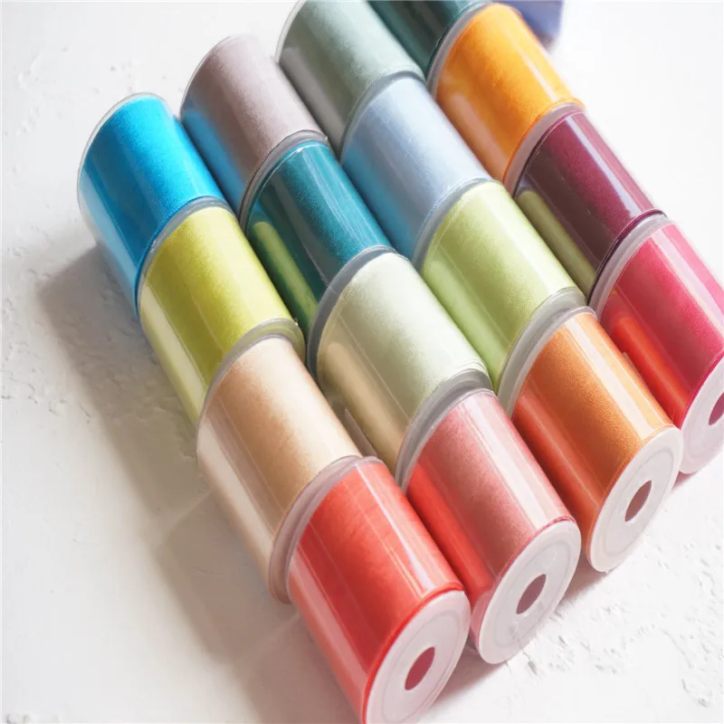 

32mm 1.25" hot colors 100% pure silk embroidery ribbon wedding ribbon thin taffeta high quality silk ribbon Handcraft