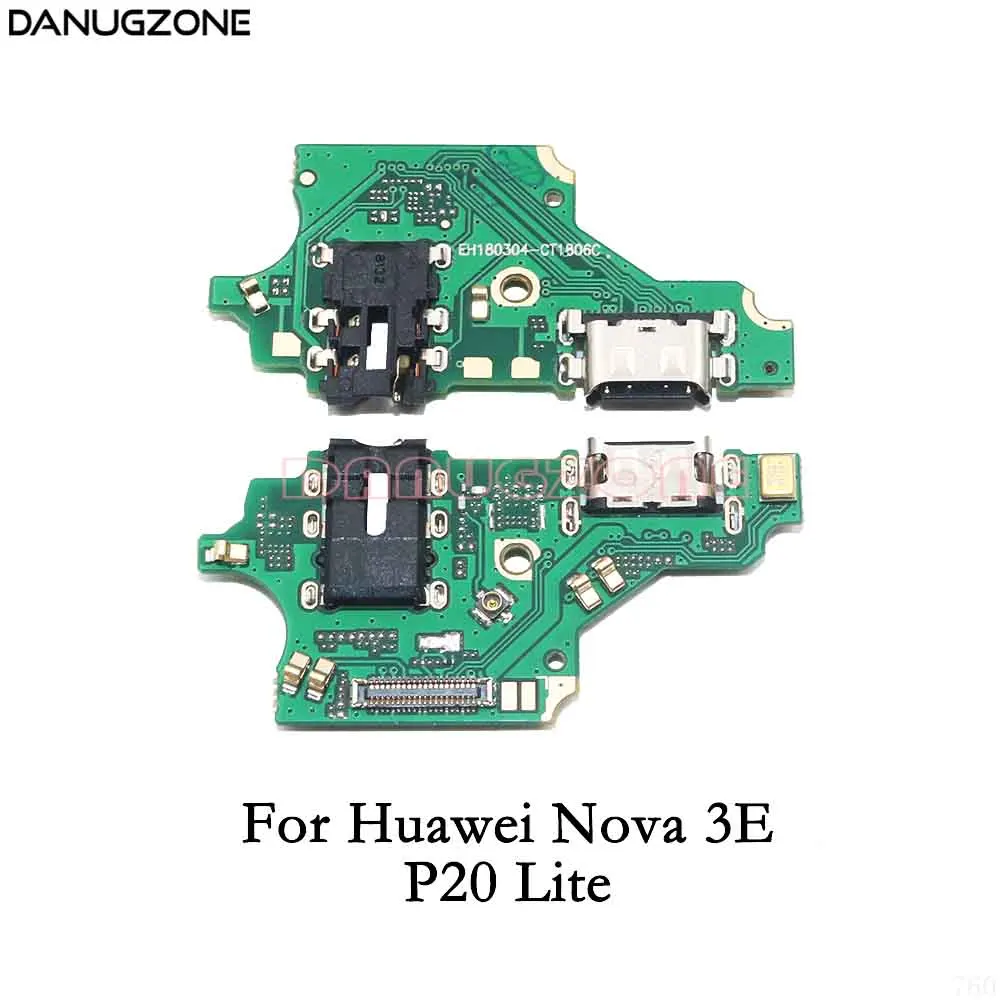 Usb зарядная док-станция порт разъем плата для зарядки гибкий кабель с наушников аудио разъем для huawei Nova 3 3E/P20 Lite