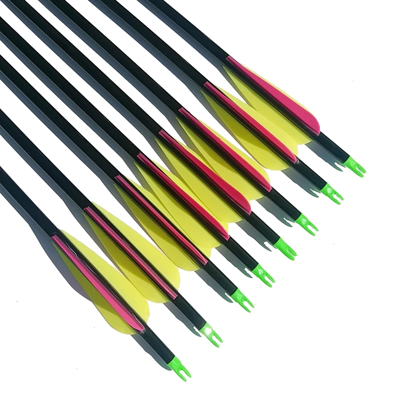 Linkboy стрельба из лука 12 шт. Carbon Arrow Spine400 30 дюймов 100gr точечные наконечники 3 дюйма