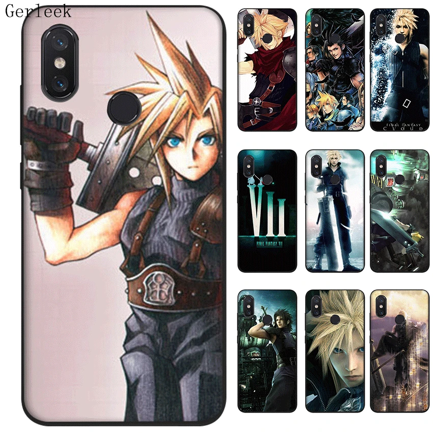 

Black Silicone TPU Case for Xiaomi Redmi Note 4 4X 5 6 5A Pro Prime Final Fantasy VII FF7 Cover