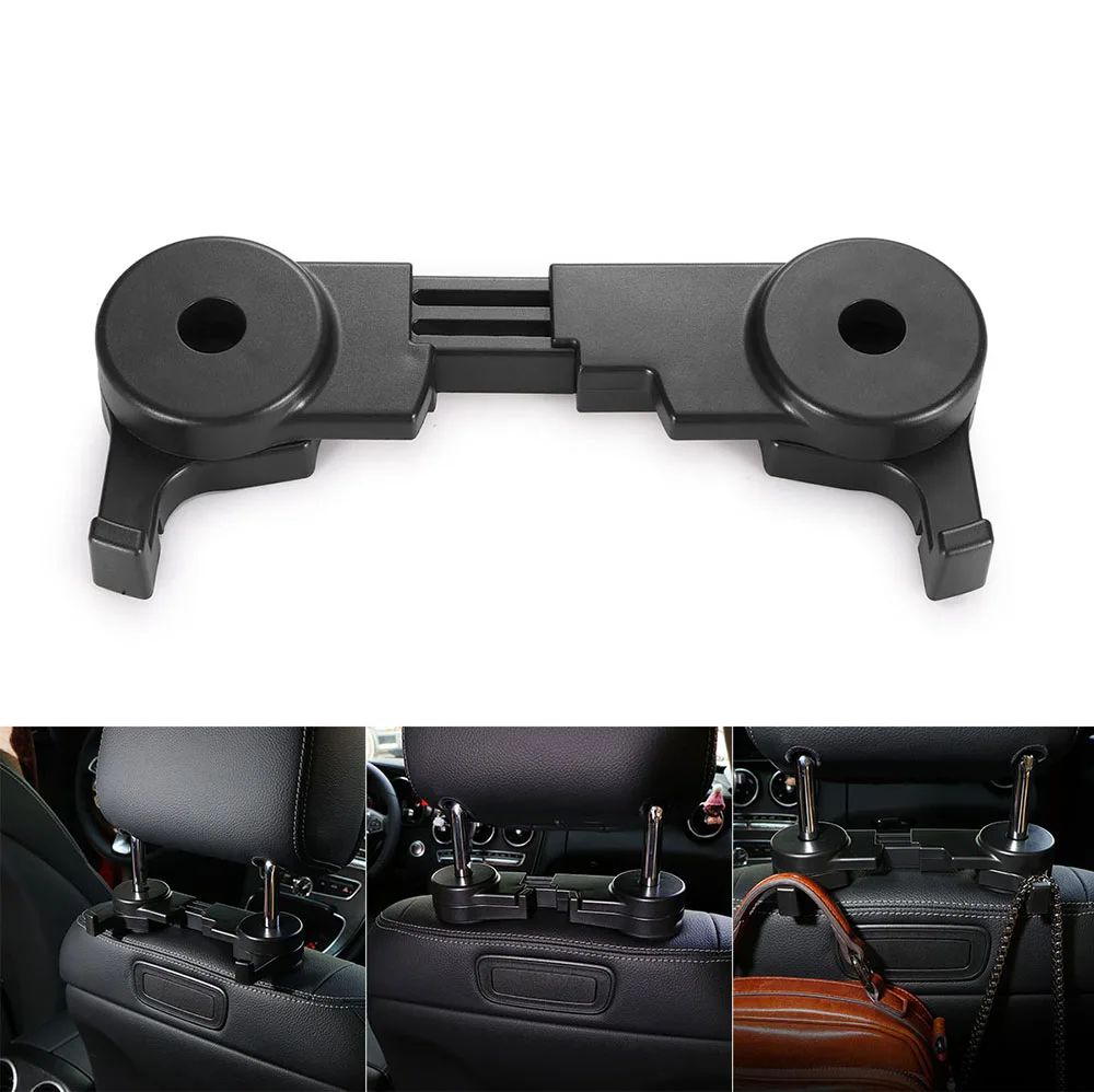 

Car Auto Headrest Holder Hook Storage Purse Bag Hanger 270 Degrees Rotatable with Double Hook Car Accessories