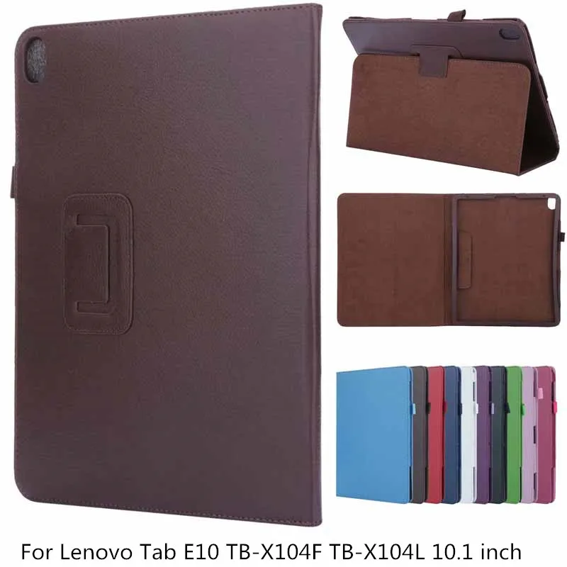 Ультратонкий Магнитный чехол, 2 сложения, чехол из искусственной кожи с личи для lenovo Tab E10 TB-X104F TB-X104L, 10,1 дюймов, чехол с флип-стойкой
