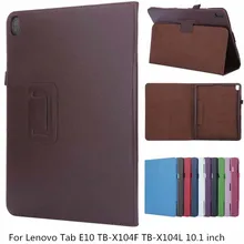 Ультратонкий Магнитный чехол, 2 сложения, чехол из искусственной кожи с личи для lenovo Tab E10 TB-X104F TB-X104L, 10,1 дюймов, чехол с флип-стойкой