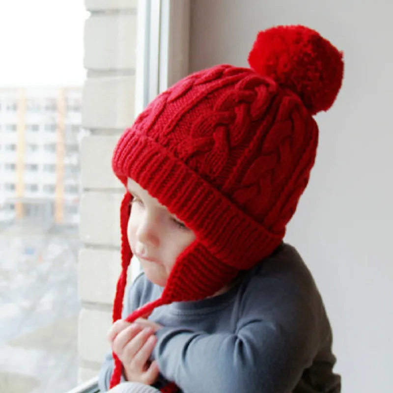 MOLIXINYU детская зимняя шапка с помпонами для мальчиков и девочек, детская теплая вязаная шапка, шапка для новорожденного, модная Милая шапка для младенцев