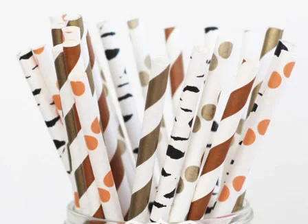 TOASTED MARSHMALLOWS Paper Straws, Birch, Brown, Gold, Peach