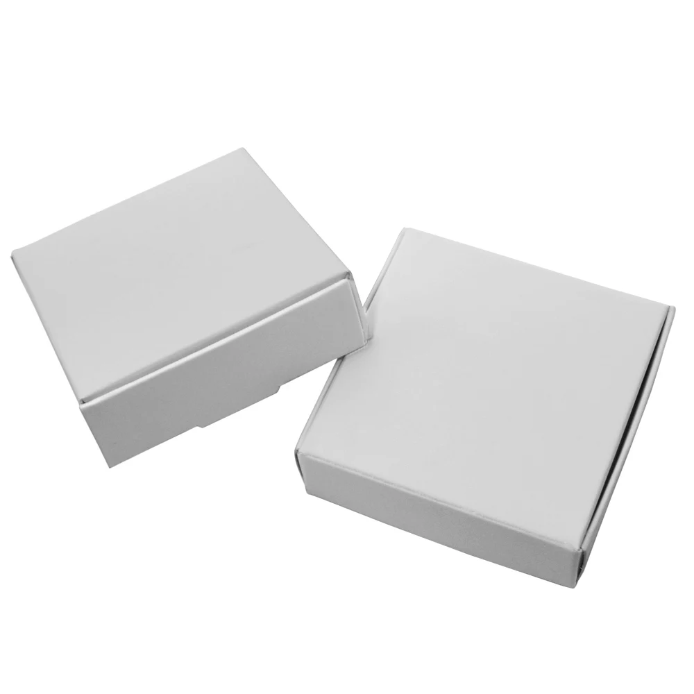 

9.4*9.2*2.1cm Wedding Gift Package White Paper Box Anniversary Jewelry Packaging Craft Paper Carton DIY Cookies Candy Boxes