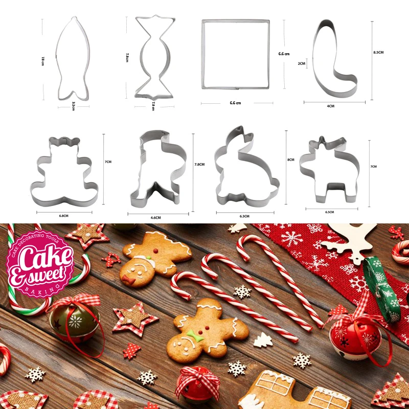 Инструменты для приготовления пищи рождественские формочки для печенья из нержавеющей стали милые формы для печенья DIY помадка, кондитерские изделия для украшения кулинарные инструменты