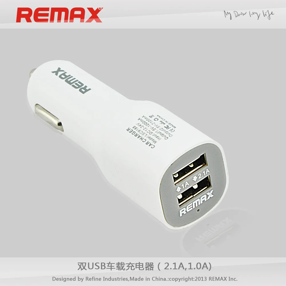 Remax Car Charger Mobile Phone Dual USB Port Chargers 2.1A Output