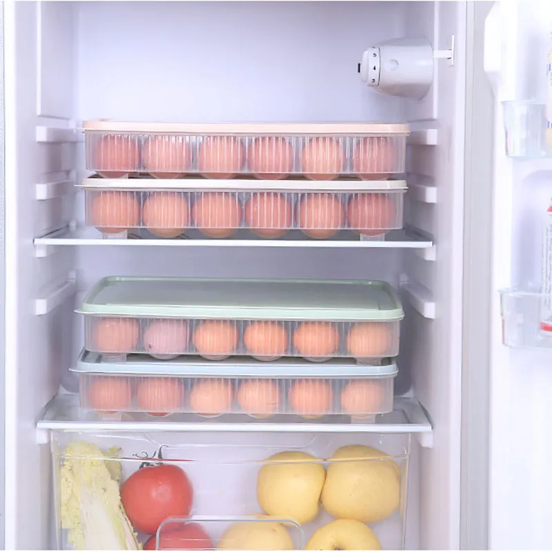 

24 Grid Clear Egg Box Basket Refrigerator Organizer Plastic Egg Food Container Storage Box Home Kitchen Transparent Case Egg Box