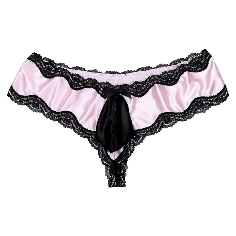 Mens Lingerie Lacework Bikini Briefs Underwear Bulge Pouch Gay Male Underpants Sissy Panties