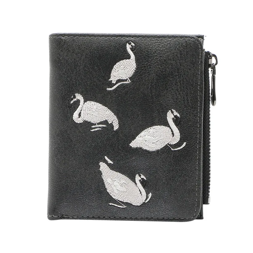 

2018 Women Retro Embroidery Animal Short Wallet Coin Purse Card Holders womens wallets and purses portefeuille femme