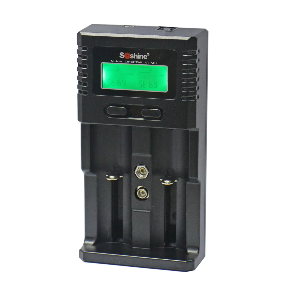 

2slots LCD lithium 3.7V iron lithium 3.2V nickel hydride 1.2V 26650 18650 9V AA AAA battery universal charger