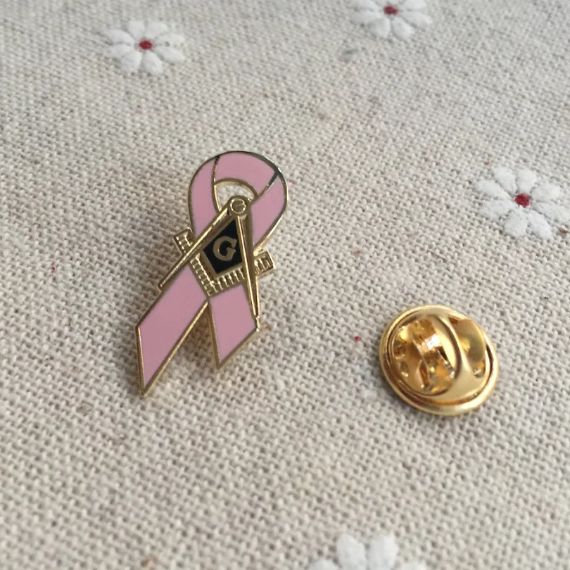 Freemason Pink Ribbon Lapel Pin