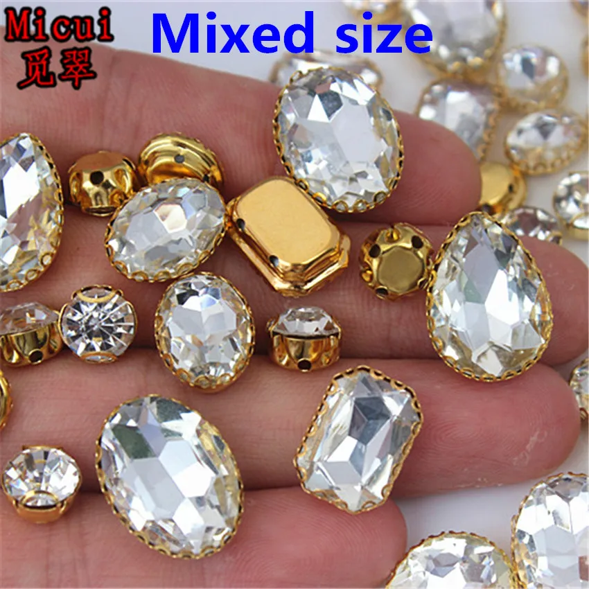 Sew Rhinestone Crystals Gold Claw  Crystal Strass Sewing Clothes - 30pcs  Glass Sew - Aliexpress