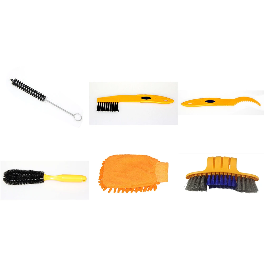 

6 Pcs Set 5 Chain Cleaner Tire Brushes 1 Bike Cleaning Gloves Bicycle Cleaning Tool Kits Bicycle Cleaning Set