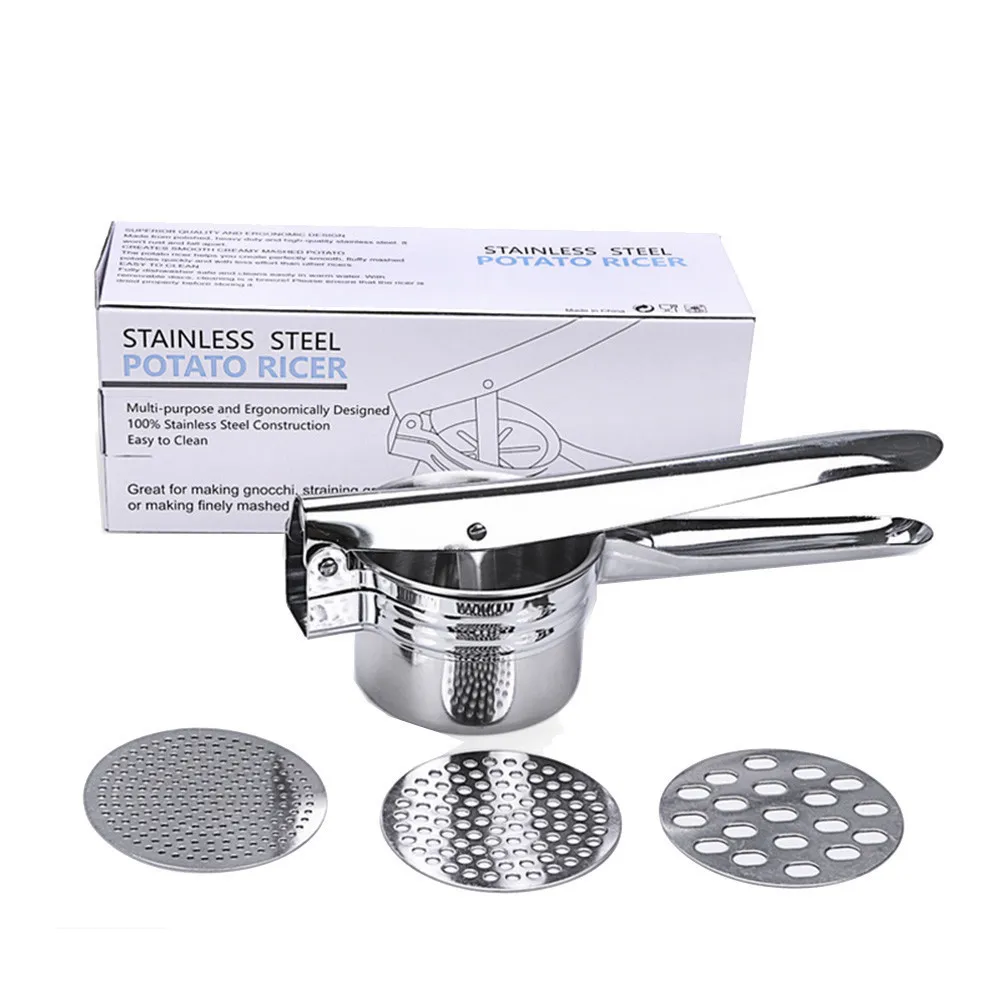 

Stainless Steel Potato Mashers Ricers Fruit Juicer Mashers Baby Food Strainer Ricers Garlic Press Vegetable Fruit Press Tool