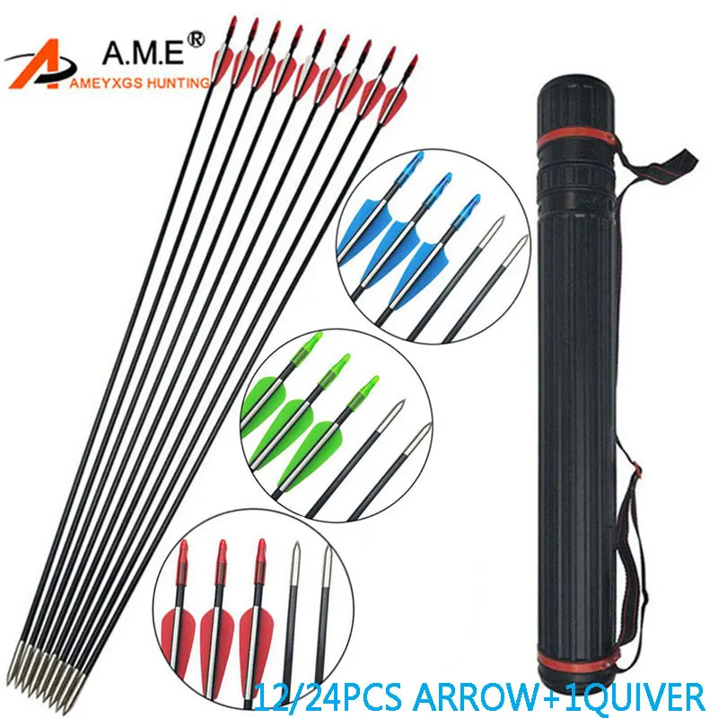 12/24PC 31inch Glassfiber Arrows Rubber feather Arrow Replaceable Arrowhead Length Archery Recurve Bow Children's Basic Training 12/24PC 31inch Glassfiber Arrows Rubber feather Arrow Replaceable Arrowhead Length Archery Recurve Bow Children's Basic Training