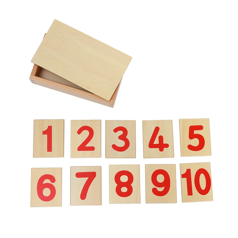 Wooden Montessori 1-10 Number Puzzles Kids Early Educational Material Toy Set G 