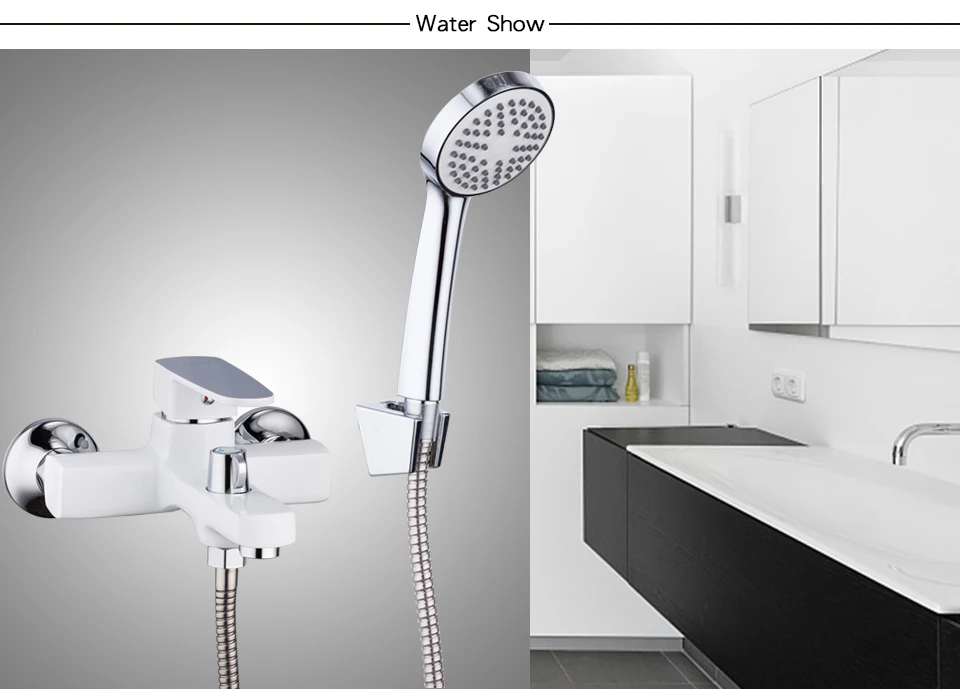 White bathroom sink faucet 7