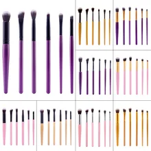 New Portable 6 Pcs Hot Beauty Makeup Cosmetics Eye Shadow Eyeliner Brush Applicator Beauty Tool High Quality Foundation Brushes