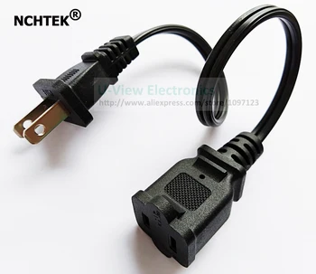 

NCHTEK USA Canada 2 Prong Male to Female Power Extension Cord,Nema 1-15P/1-15R Power Cable About 30CM/Free DHL Shipping/100PCS