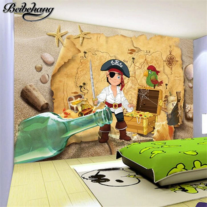 

beibehang Custom Wallpapers 3d Photo mural Hedge Pirate Kids Room Background Decorative Paintings 3d wallpaper papel de parede