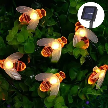 

Dropship Honey Bee Led String Lights Battery/Solar Powered Lamp Fairy Garden Solar Light Outdoors Garland Party Christmas Lights
