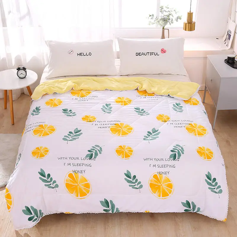 Leaf Pattern Soft Skin-friendly Summer Duvet Washed Cotton Thin Quilt Children Adults Duvet Pillowcase Wholesale(200x230cm