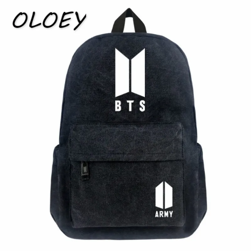 

Bangtan Boys Canvas Backpack BTS High Quality Unisex Pack Young Girls Schoolbag Army Star Product Travel Laptop Bag!