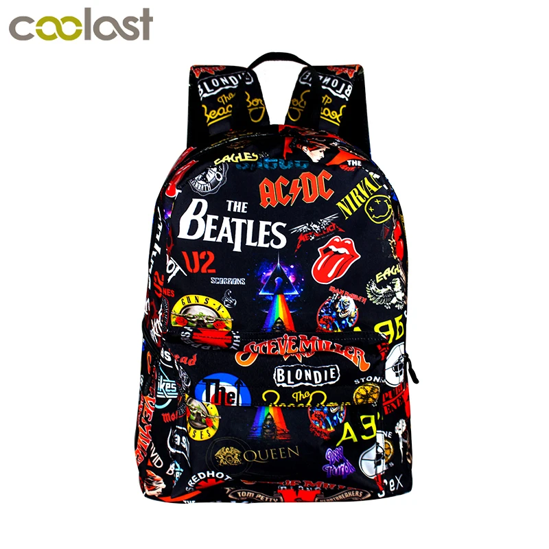 Rock Band The Beatles/ACDC/Iron Maiden/Metallica plecak Chłopcy Dziewczyny Kobiety Mężczyźni Plecak Plecak Torby Szkolne dla Nastolatek