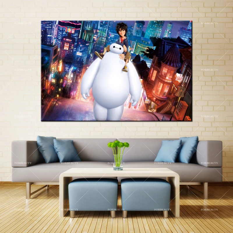 

Forbeauty Canvas Painting Wall Art big_hero_6_hiro_baymax Spray Printing Waterproof Ink Home Decor