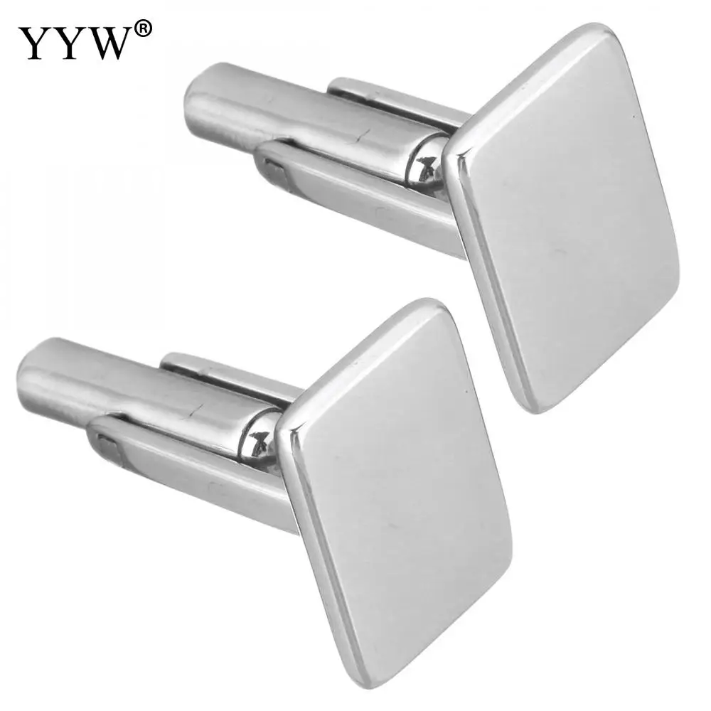 1Pair Stainless Steel Mens Cufflinks Groomsmen Cuff Links Luxury Brand