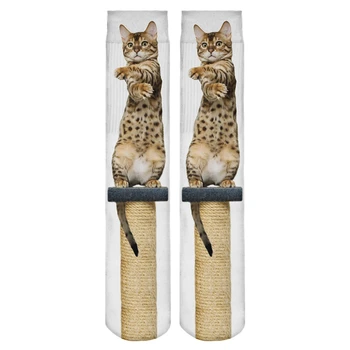 

Cat 3d full print fashion Harajuku football stockings