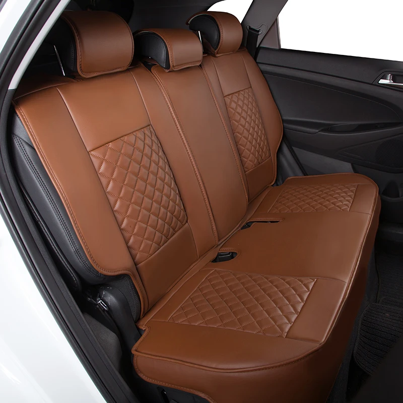 Высокое качество для hyundai Tucson- кожаный чехол для автокресла автомобильные аксессуары подушка для сидения Стайлинг 3 цвета - Цвет: Brown