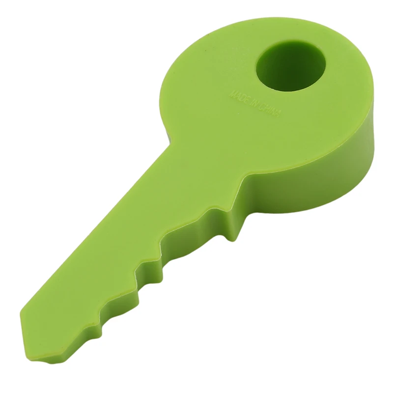 Горячая силиконовая резиновая детская безопасная дверная пробка милый ключ стиль домашний декор Клин для защиты пальцев - Цвет: Зеленый