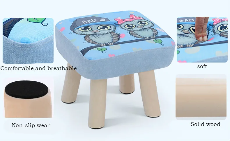 Детский стул творческий обувь дома твердая древесина стул мультфильм детей диван стул гостиная журнальный столик круглый стул