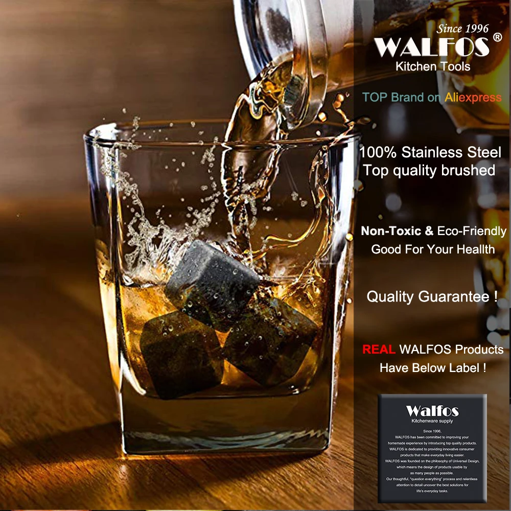 WALFOS натуральные камни для виски, потягивающие кубик льда, камень для виски, охладитель для виски, рок, свадебный подарок, аксессуары для рождественского бара