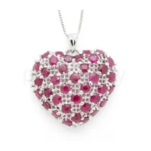Подвеска «любящее сердце» натуральная настоящая подвеска с рубином серебро 925 пробы 0.15ct* 38 шт драгоценных камней украшения ручной работы# C16081931