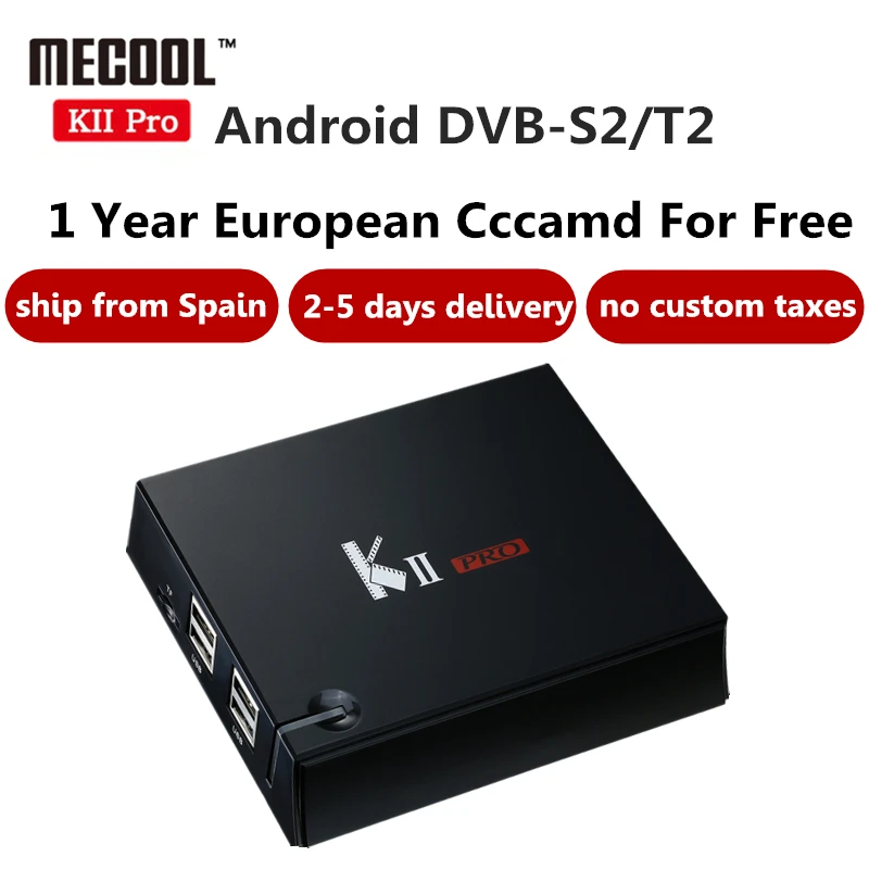 

KII Pro 4K Android satellite receiver DVB-S2/T2 receptor with 1 Year Europe Spain Poland CCcam Clines Free Smart Android TV Box