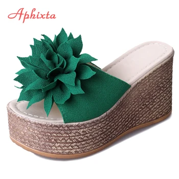 

Aphixta Women Slippers Platform Wedge Women Slipper Appliques Slides Beach Sandals Slides Summer Ladies Mules Clog Shoes Girl
