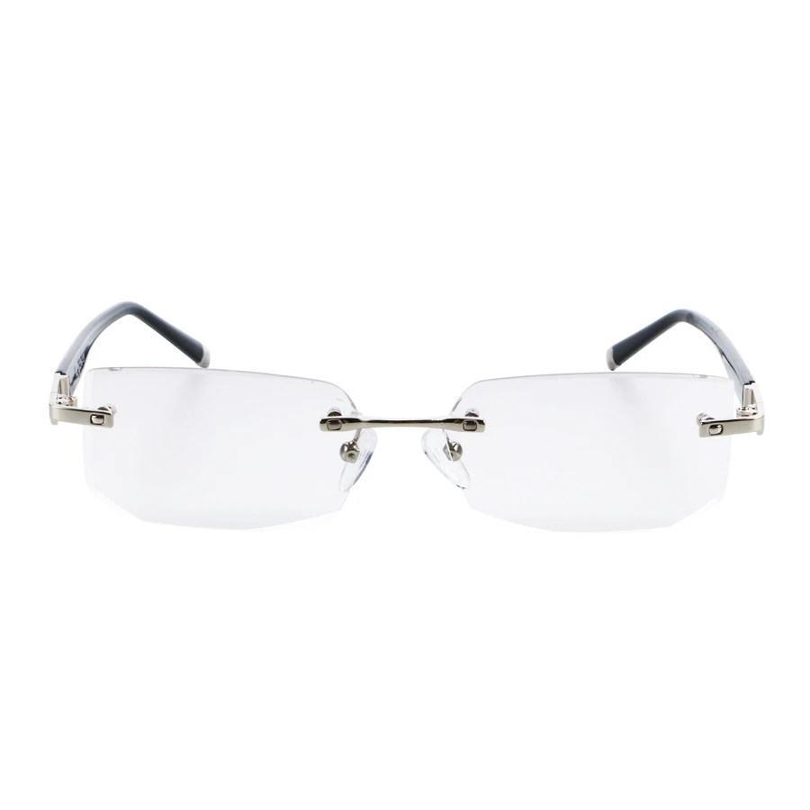 Очки для чтения без оправы мужские брендовые дизайнерские серые линзы из смолы мужские черные удобные легкие очки для снятия усталости черные
