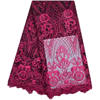 

2018 latest fashion Nigerian plain embroidery lace fabrics Exclusive French lace African mesh tulle lace fabric S1182