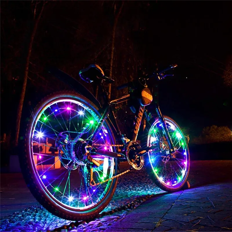 20 LED Colorful Bicycle Lights String MTB Wheel Spoke Wire Bright Lamp